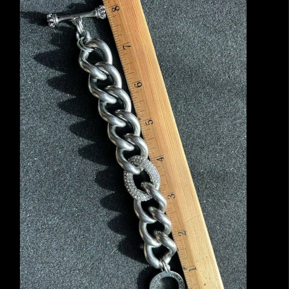 STUNNING Juicy Couture Chain Bracelet with Pave Crystals Link - Picture 4 of 10